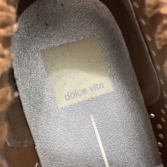 Dolce Vita Jhenee Leather Perforated Chunky Chain Espadrille Perf Women's sz 8.5 - Picture 10 of 11